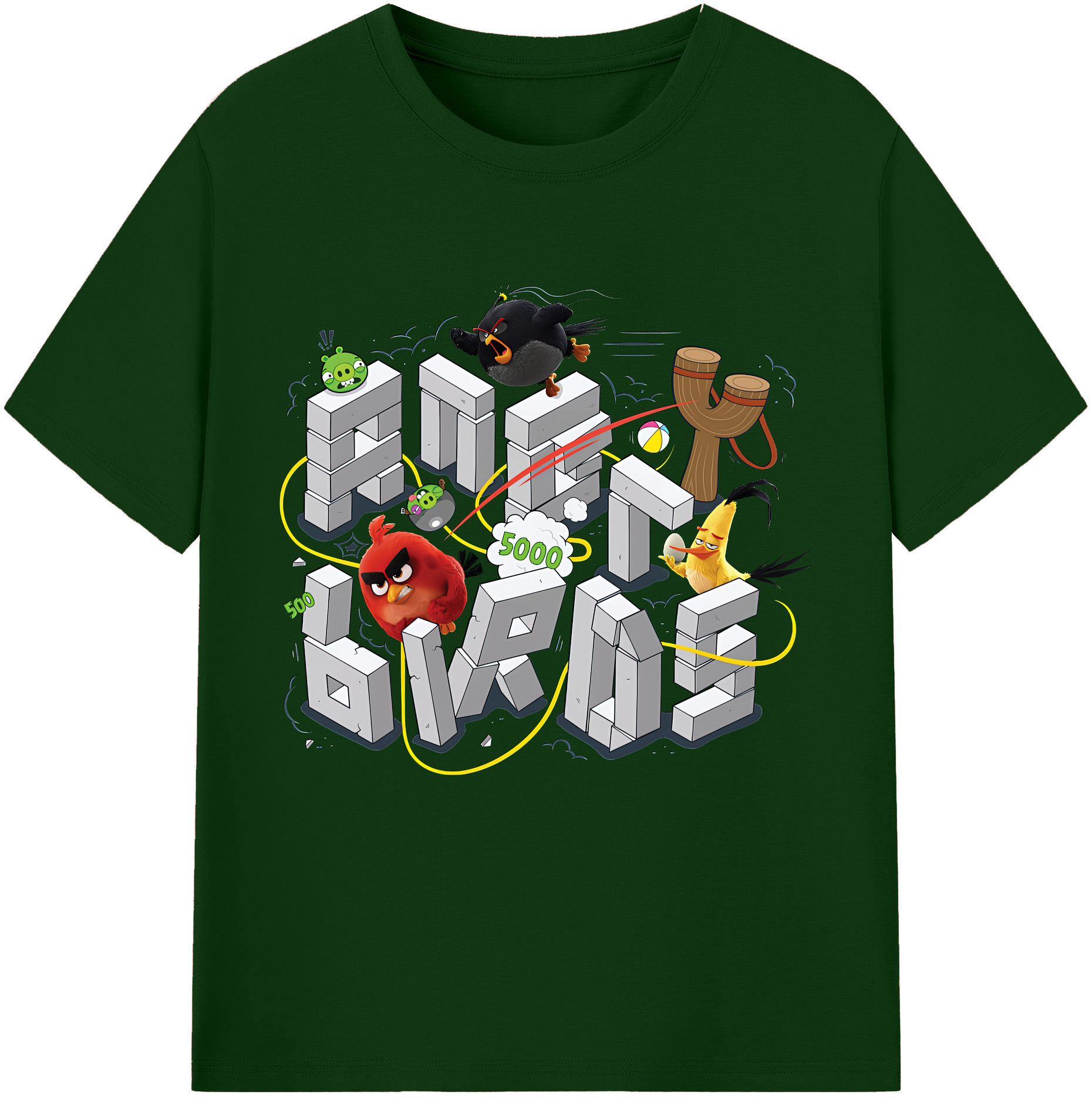 （画像用） Angry Birds アングリーバード 綿100％半袖Tシャツ（フロントプリント）